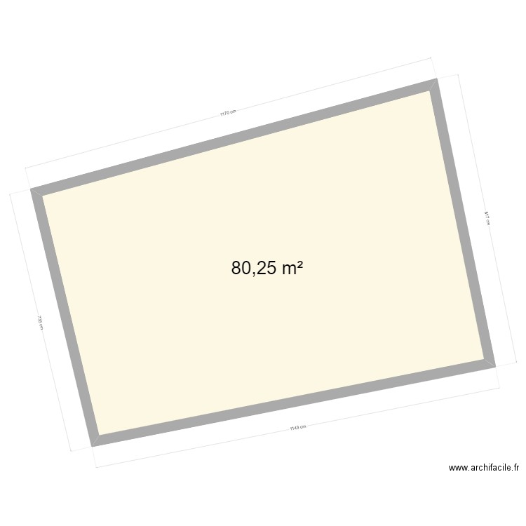 Importation cadastre. Plan de 1 pièce et 80 m2