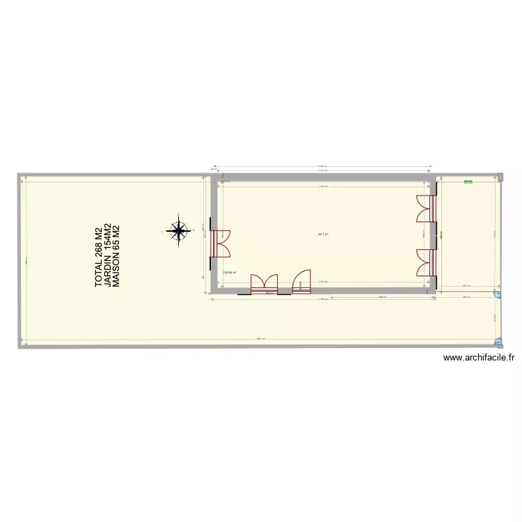 MAISON 65 M2 BERLIOZ APRES. Plan de MAISON 65 M2 BERLIOZ APRES. Plan de