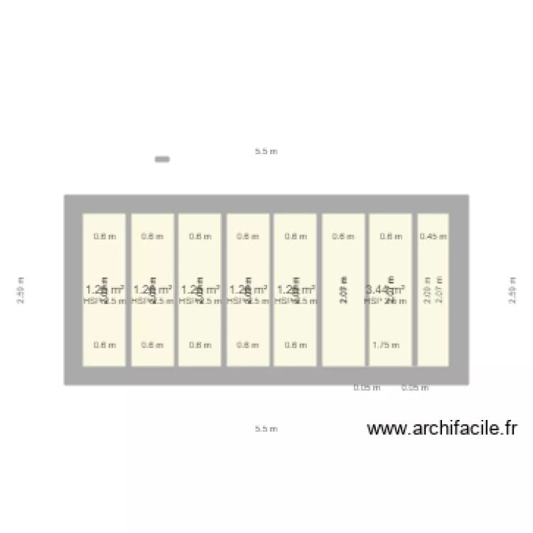 CHEVRONS COTE. Plan de 