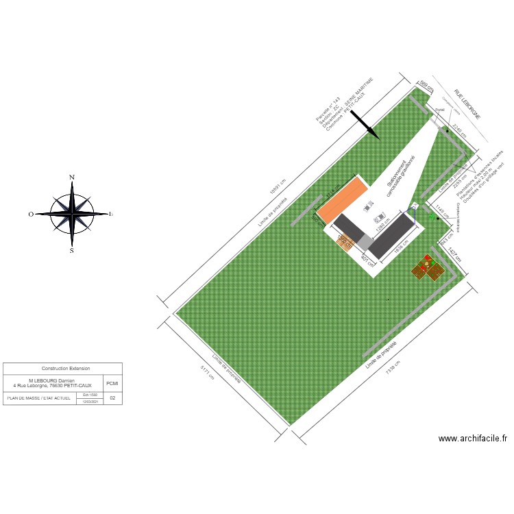 Plan de masse actuel. Plan de 0 pièce et 0 m2