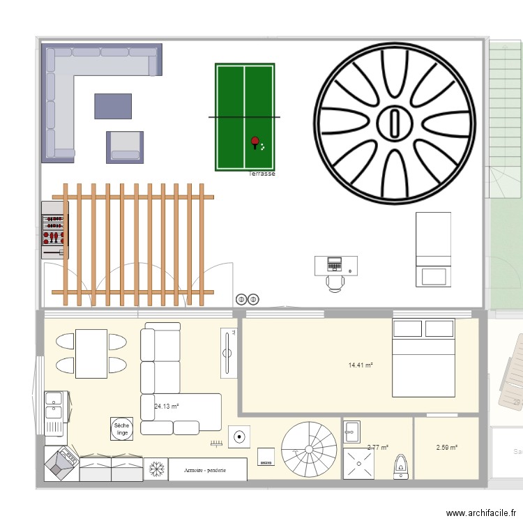 Garage terrasse et jardin d hiver variante 2. Plan de 0 pièce et 0 m2