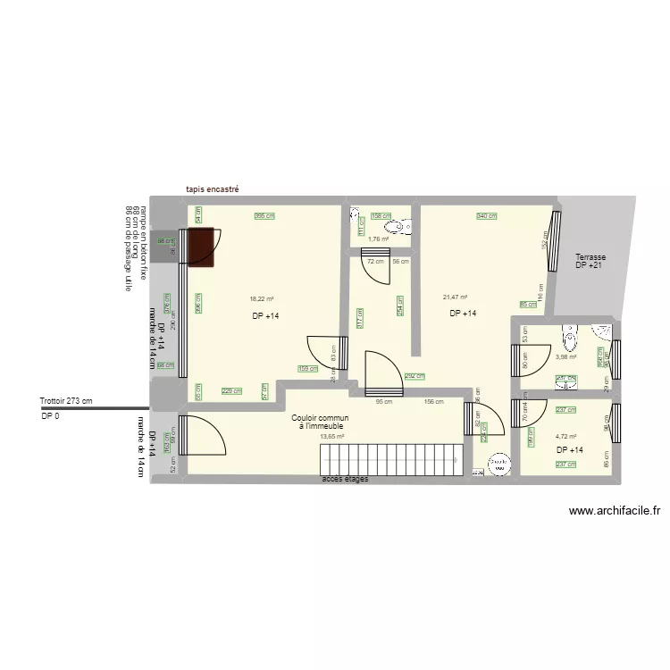 LE SECRET DES PAPILLES AVANT TRAVAUX. Plan de 