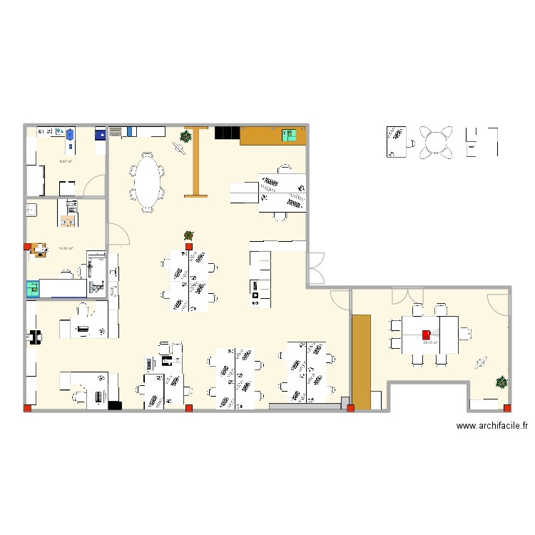 Ecole LVMH - Layout - V.6. Plan de 4 pièces et 178 m2