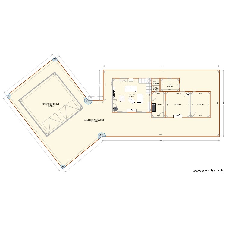 PLAN BATIMENTS SALON CH SDB. Plan de 9 pièces et 449 m2