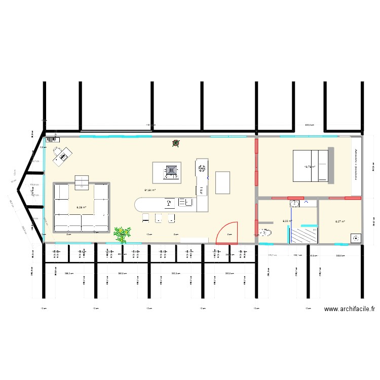 chaiyapum 2. Plan de 3 pièces et 100 m2