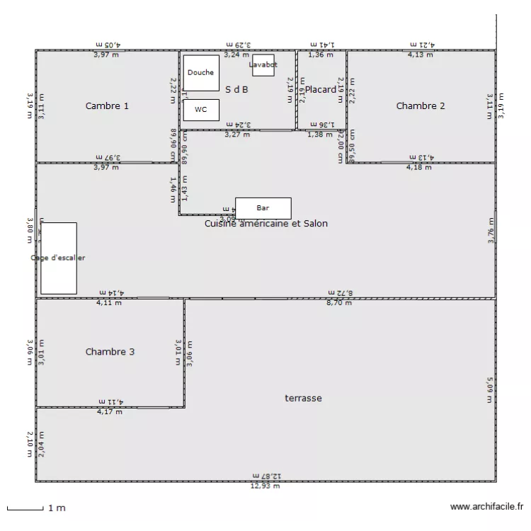 Carbet bois JM. Plan de 