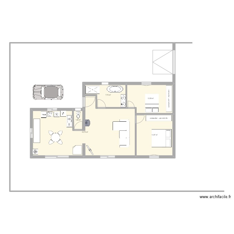 nejla6. Plan de 5 pièces et 83 m2