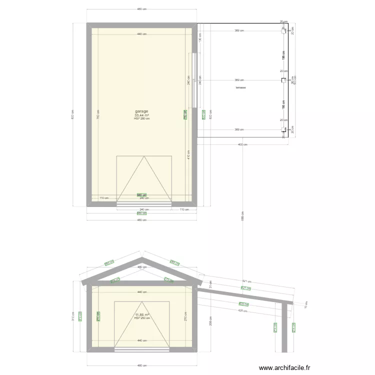 garage. Plan de garage. Plan de