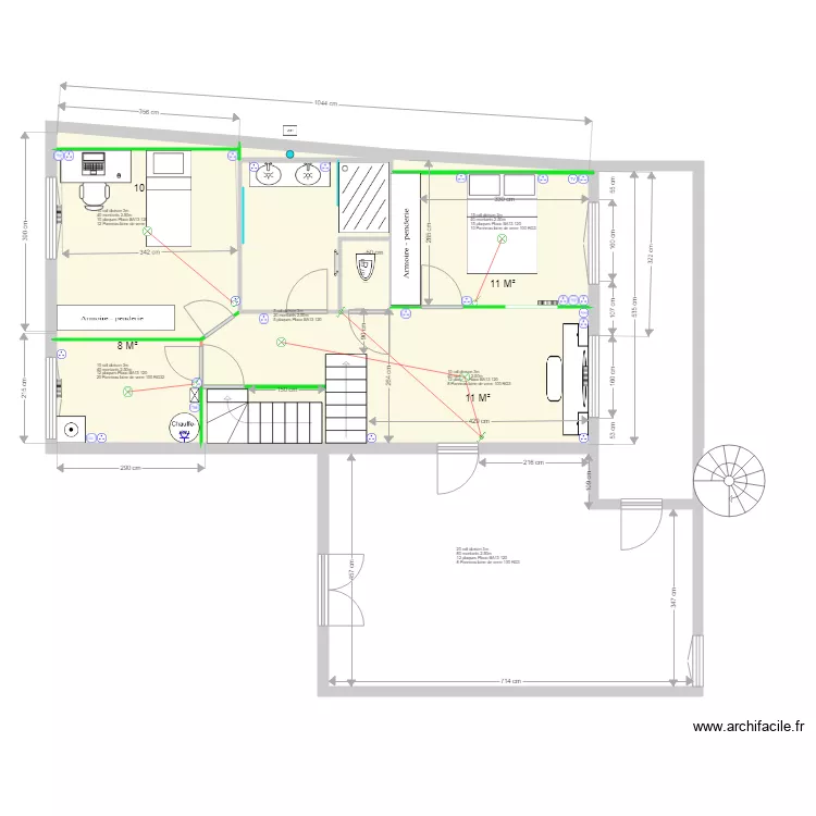Maison 1er etage SB V04. Plan de 
