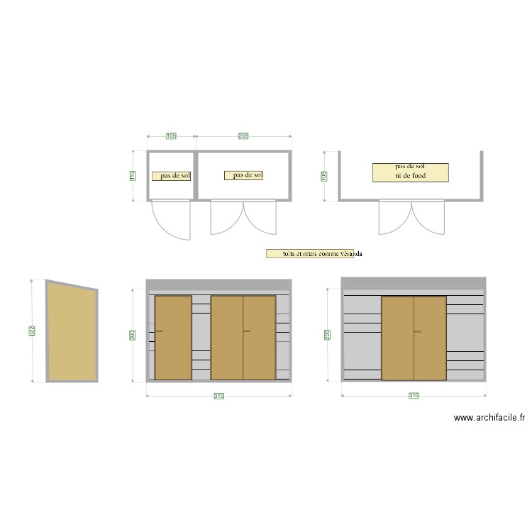 cabanon 2021 11 25a. Plan de 7 pièces et 17 m2