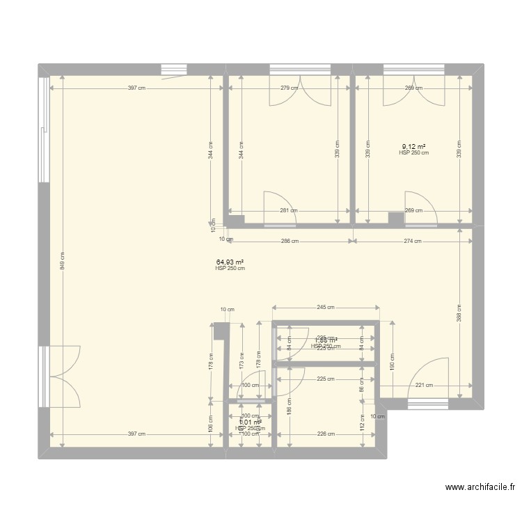 ST RAMB. Plan de 4 pièces et 77 m2