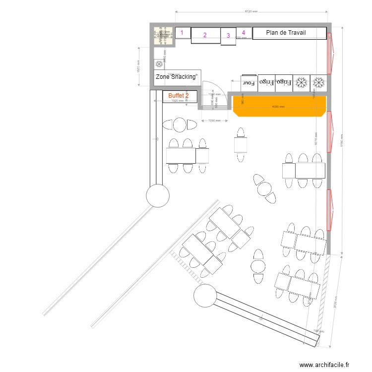 Plan Office Pdj Projetée. Plan de 0 pièce et 0 m2