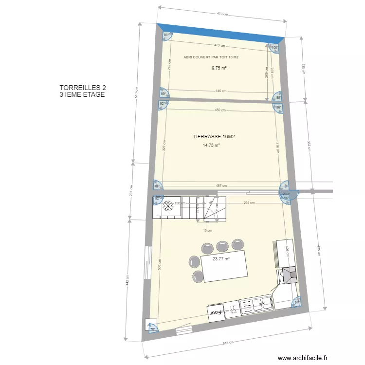 torreilles 2 3 i&egrave;me &eacute;tage 2 v2. Plan de 