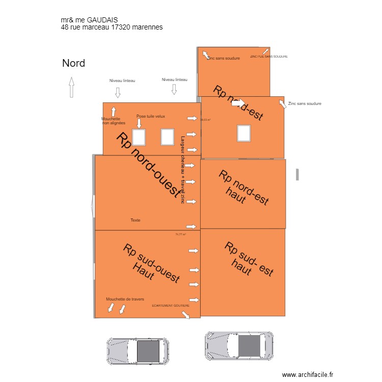 plan couverture . Plan de 2 pièces et 114 m2