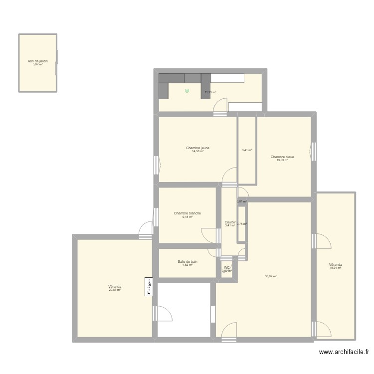 Maison Trets2. Plan de 14 pièces et 134 m2