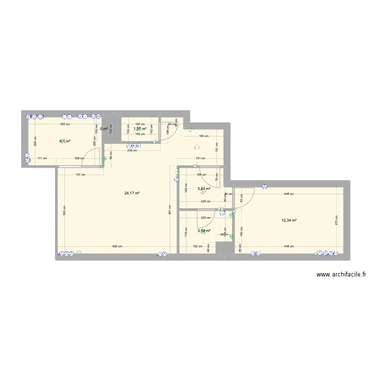 Nouveau Plan. Plan de 7 pièces et 51 m2