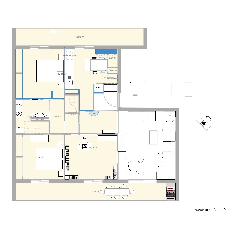 t4fino8.2. Plan de 12 pièces et 92 m2