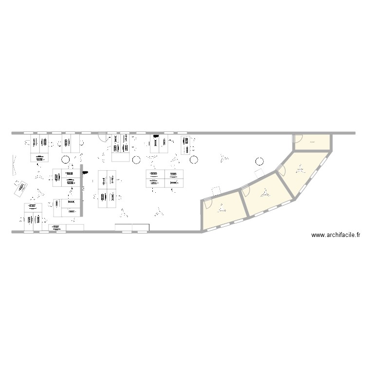 plan de l'atelier . Plan de 4 pièces et 43 m2