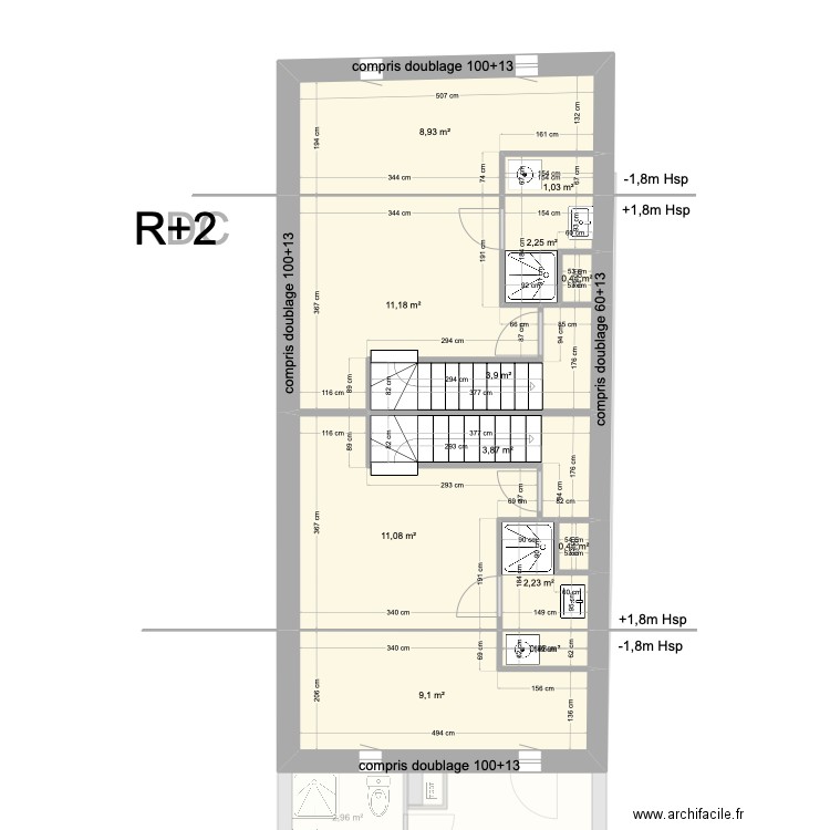 LAUZERTE - DIVISION 4 LOTS V3 sans mobilier. Plan de 28 pièces et 190 m2