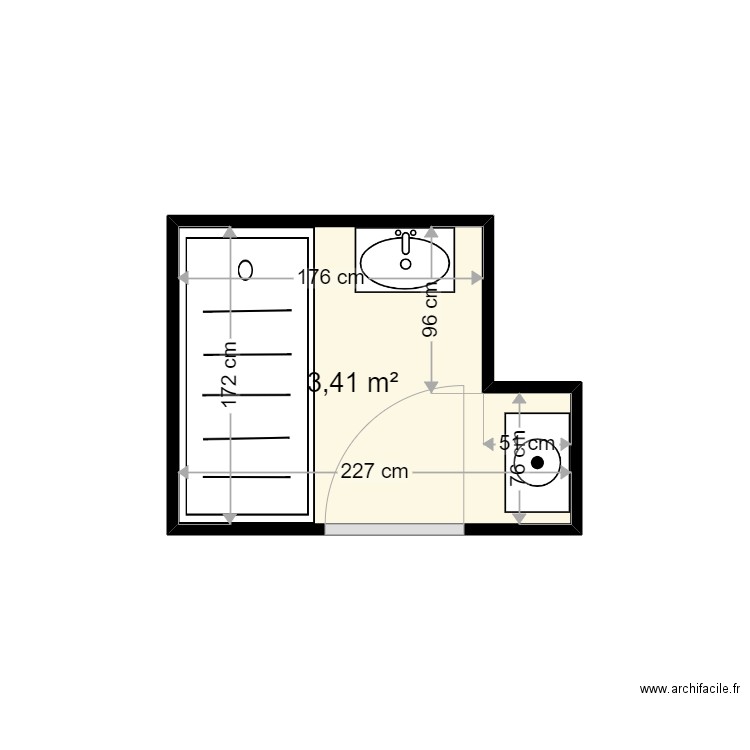 GEORGES CLAUDINE . Plan de 1 pièce et 3 m2