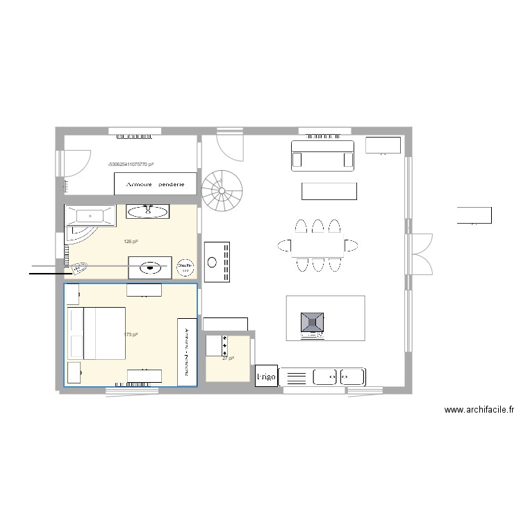 maison 1. Plan de 4 pièces et 40 m2