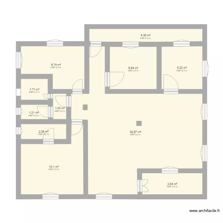 Maison Moderne de 3 Chambres 1 Salon et 2 Douches interne avec 1 Cuisine interne. Plan de 