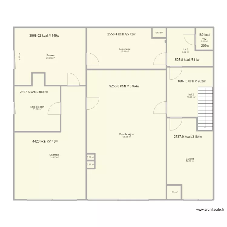 bornival puissance chauffage. Plan de 