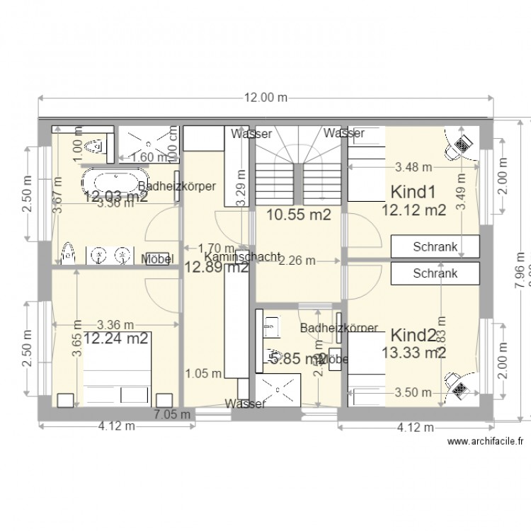  plan  de maison  8 x 12 