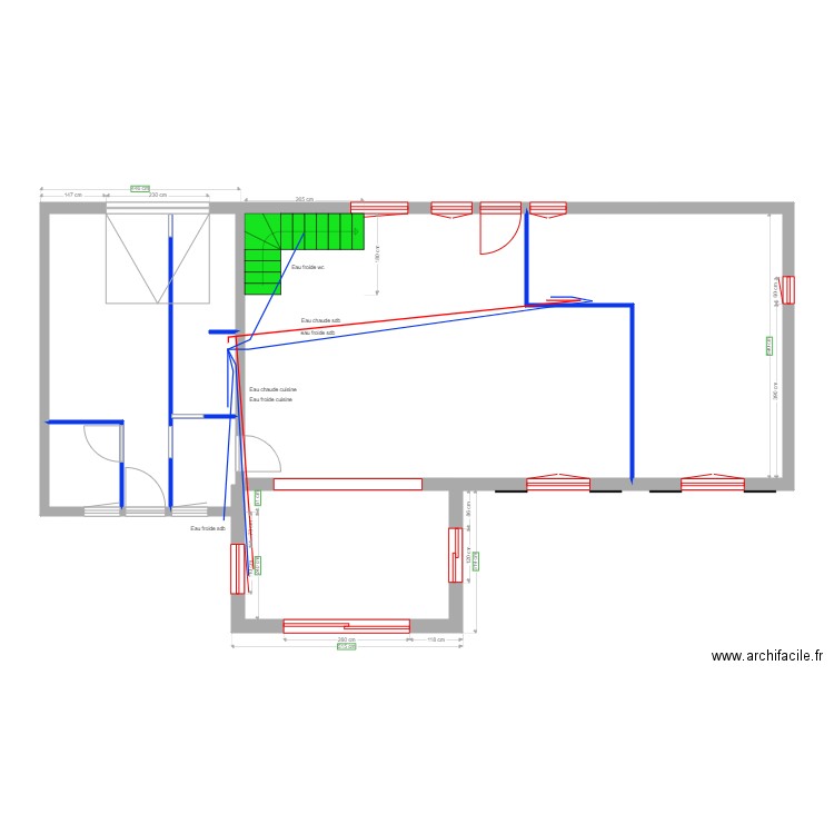 plomberie. Plan de 0 pièce et 0 m2