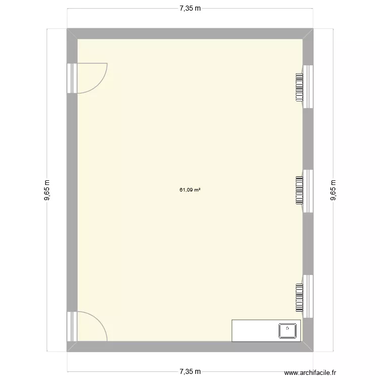 dossier. Plan de 1  et 61 m²