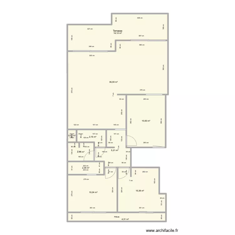 Pornichet T4 sans meubles. Plan de 