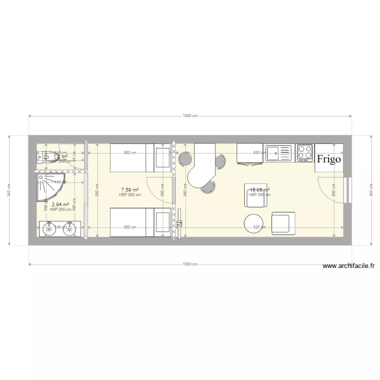 Logement saisonnier. Plan de 
