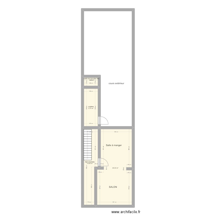 Plan st servais industrie RDC. Plan de 4 pièces et 44 m2