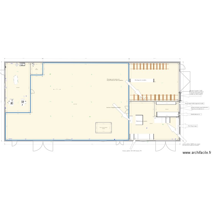 Plan avec atelier V1. Plan de 7 pièces et 547 m2