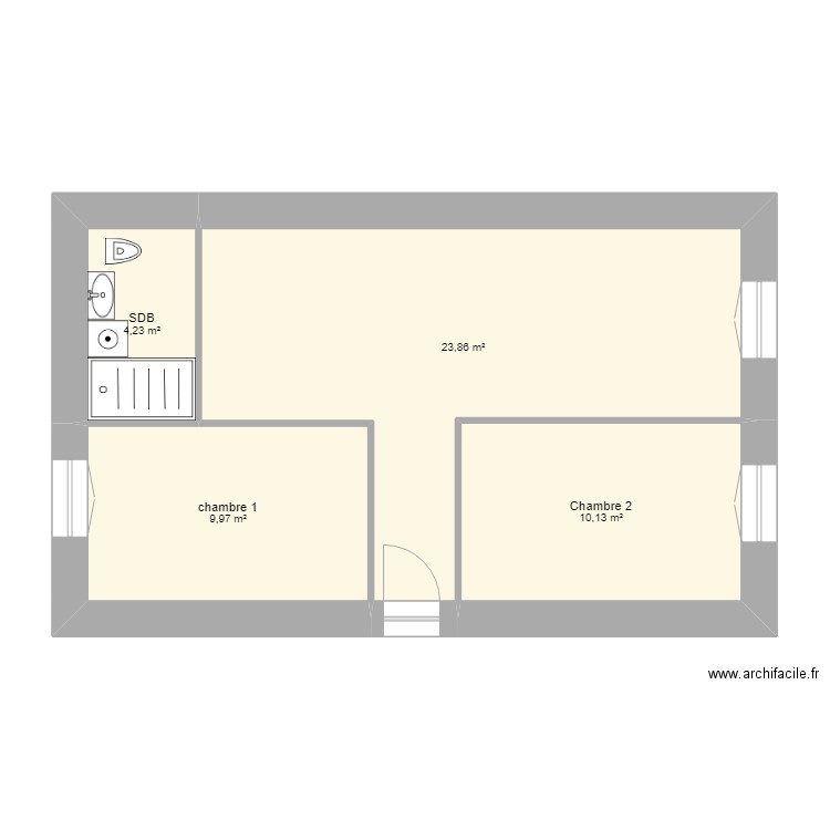 MathonSelliere. Plan de 4 pièces et 48 m2