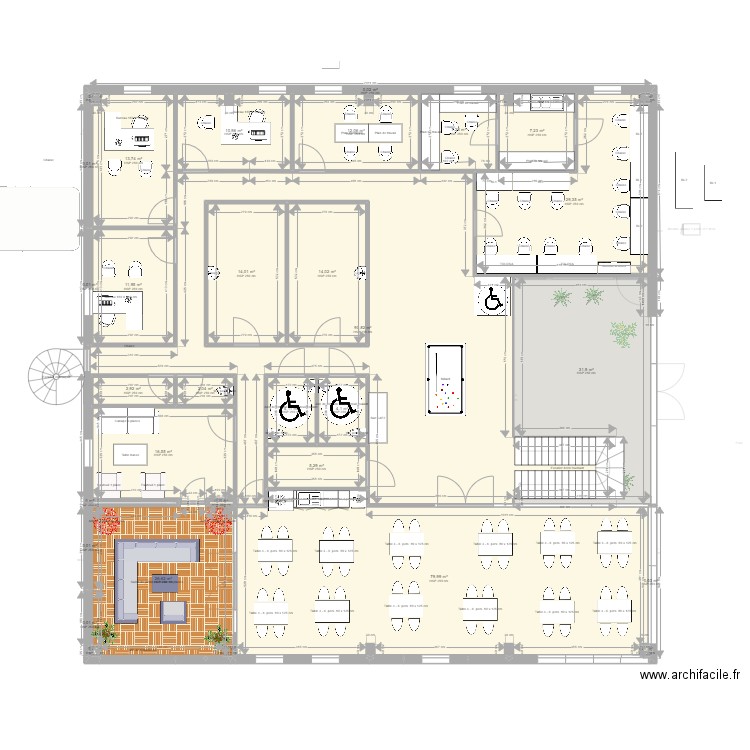 EMAIA LABO POUR LES MEUBLES 3. Plan de 69 pièces et 801 m2