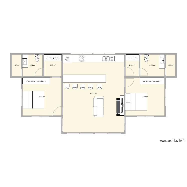 anisio1. Plan de 9 pièces et 83 m2