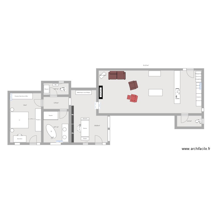 Plan coté 210722. Plan de 7 pièces et 114 m2