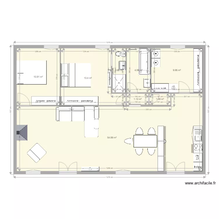 Maison phenix perso avec meubles. Plan de 