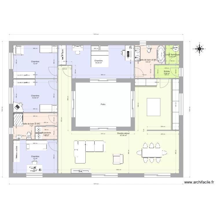 Maison avec patio v2. Plan de Maison avec patio v2. Plan de