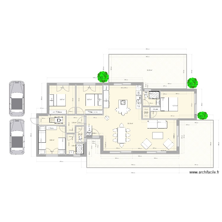 Die 1. Plan de 13 pièces et 185 m2