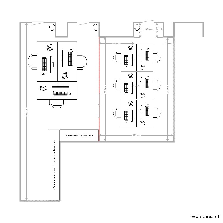 Bureau. Plan de 0 pièce et 0 m2