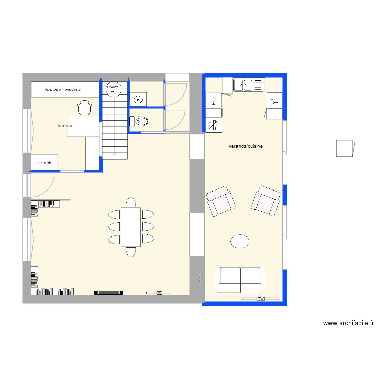 maison vildé. Plan de 5 pièces et 71 m2