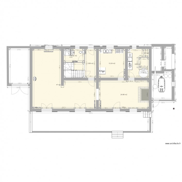 MaisonRDC. Plan de 8 pièces et 111 m2