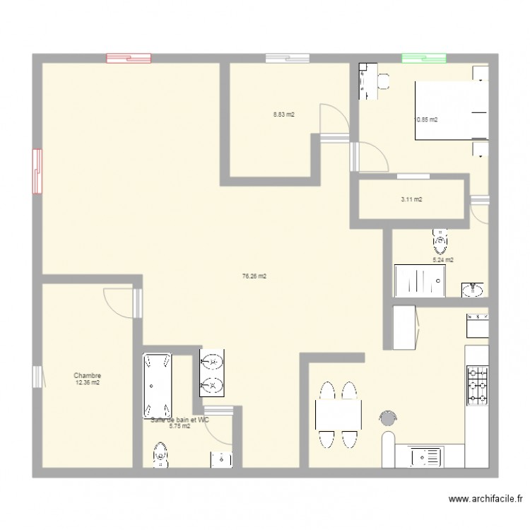 plan 1. Plan de 0 pièce et 0 m2