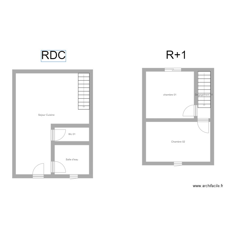 350601438. Plan de 6 pièces et 65 m2