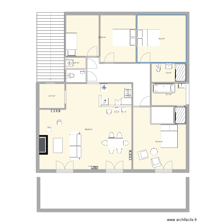 local cannes. Plan de 8 pièces et 118 m2