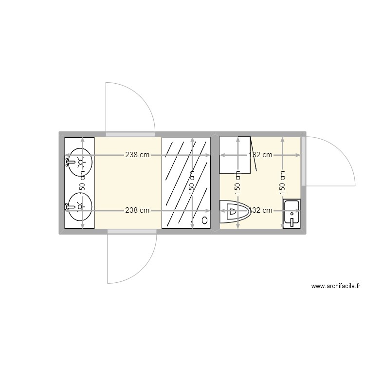 appartement 2. Plan de 2 pièces et 6 m2