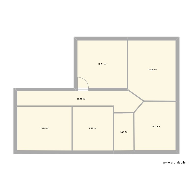 plan de base 1. Plan de 7 pièces et 76 m2