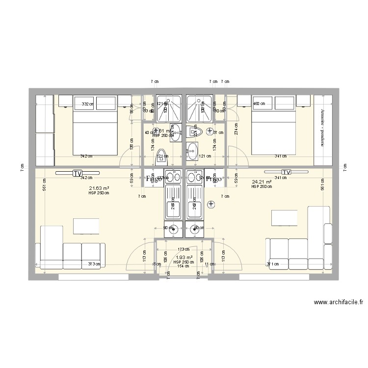 Kucica. Plan de 0 pièce et 0 m2